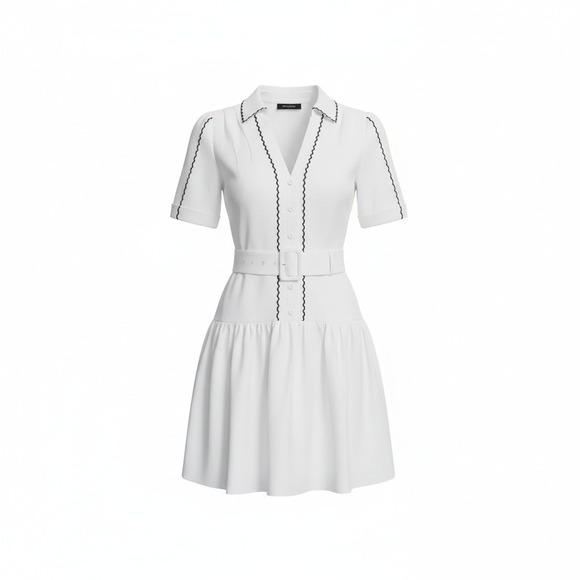 Karl Lagerfeld Dresses & Skirts - KARL LAGERFELD PARIS Women's Puff-Sleeve Belted A-Line Dress 8